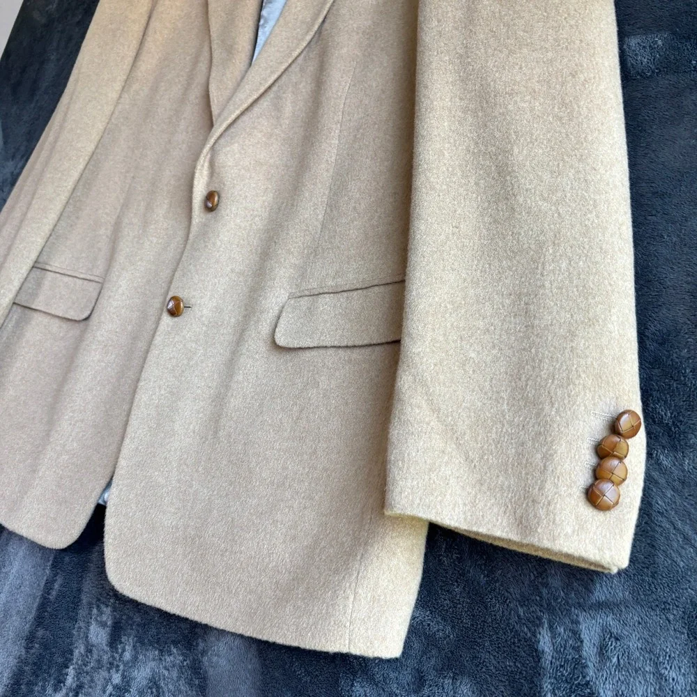 Tailors Row Deansgate Mens 46R 100% Camel Hair Wool Blazer Sport Coat Tan Camel